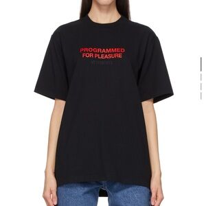 Vetements Black Tee with Red Text